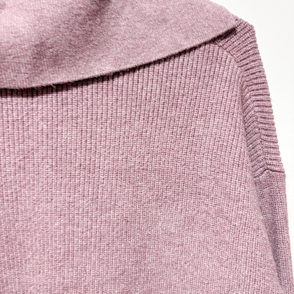 A New Day Collared V-Neck Polo Ribbed Pullover Sweater Size Small Purple Mauve - Picture 9 of 12